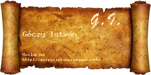 Géczy István névjegykártya