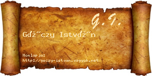 Géczy István névjegykártya